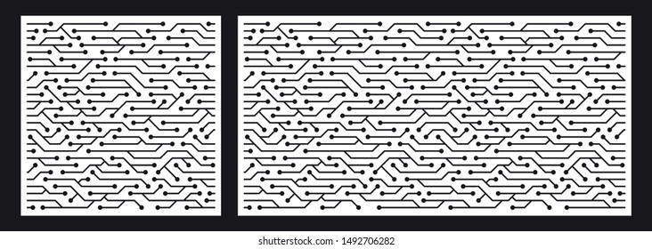 Laser cutting template for decorative panel. Abstract circuit pattern. Vector illustration