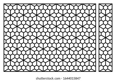 Laser cutting template. Decorative panel. Oriental geometric pattern.