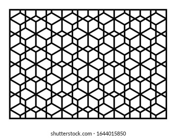 Plantilla de corte láser. Panel decorativo. Patrón geométrico oriental.