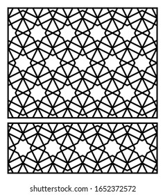 Laser cutting template. Decorative panel. Oriental geometric pattern.
