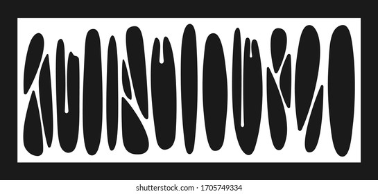 Laser cutting template for decorative panel. Abstract slime pattern. Vector illustration