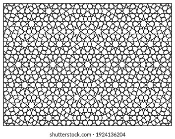 Laser Cutting Template. Decorative Panel. Middle Eastern Geometric Pattern.