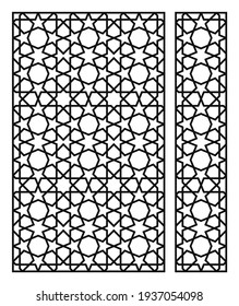 Laserschneiden Vorlage. Dekorative Tafel. Geometrisches Muster des Mittleren Ostens.