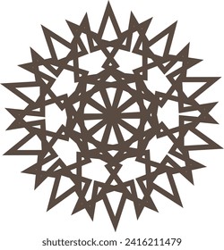 Laser cutting template. Die cut Christmas star. Snowflake Mandala. Doily lace. Oriental pattern, vector illustration. Paper cutout snowflakes motifs. Stencil