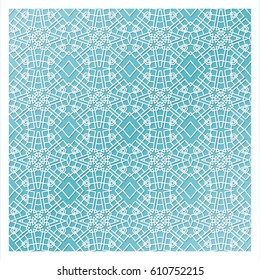 Laser cutting template. Die cut stencil. Square vector panel for invitation, envelope, printing, greeting, business, wood, metal cutout. White pattern on blue background.
