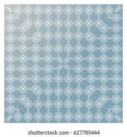 Laser cutting template. Die cut stencil. Square vector panel for invitation, envelope, printing, greeting, business, wood, metal cutout. White pattern on blue background.