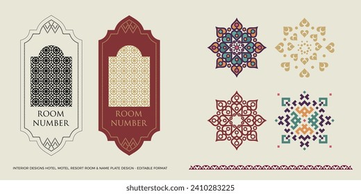 Laser cutting template files for  Hotel, Motel, Resort, house numbers, housing numbers, room numbers, villas, pavilions, apartments, and street names