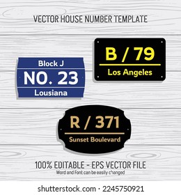 Laser cutting template files for house numbers, housing numbers, room numbers, villas, pavilions, apartments, and street names