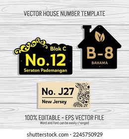 Laser cutting template files for house numbers, housing numbers, room numbers, villas, pavilions, apartments, and street names