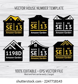 Laser cutting template files for house numbers, housing numbers, room numbers, villas, pavilions, apartments, and street names