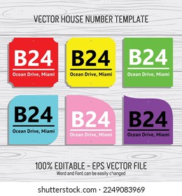 Laser cutting template files for house numbers, housing numbers, room numbers, villas, pavilions, apartments, and street names