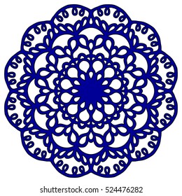 laser cutting template. lacy orient mandala. round pattern with flourish ornament