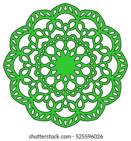 laser cutting template. lacy orient mandala. round pattern with flourish ornament