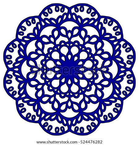 laser cutting template. lacy orient mandala. round pattern with flourish ornament