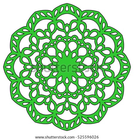 laser cutting template. lacy orient mandala. round pattern with flourish ornament