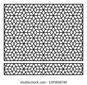 Laser cutting template. Oriental geometric pattern. Vector design.