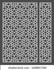 Laser cutting template. Oriental geometric pattern. Vector design.