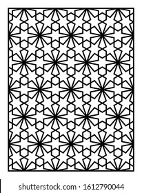 Laser cutting template. Oriental geometric pattern. Vector design.