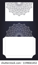 Laser cutting template for wedding invitation and birthday cards. Vector illustration