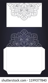Laser cutting template for wedding invitation and birthday cards. Vector illustration
