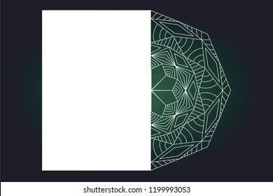Laser cutting template for wedding invitation and birthday cards. Vector illustration