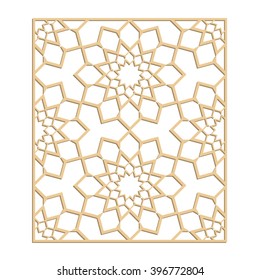 Laser cutting vector pattern. Islamic die cut ornament. Cutout silhouette.