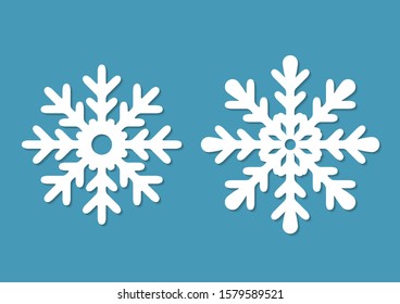 Laser cutting vector templates new year snowflakes