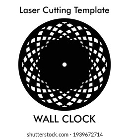 Laser cutting wall clock for wall and home decor. vector silhouette wall clock template for mdf and acrylic cutting. Living room decor wall clock.