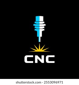 Corte por láser, Vector profesional logo cnc máquina, ilustración, fondo