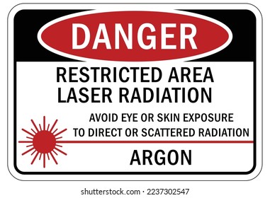 Laser danger warning sign and label