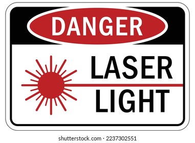 Laser danger warning sign and label