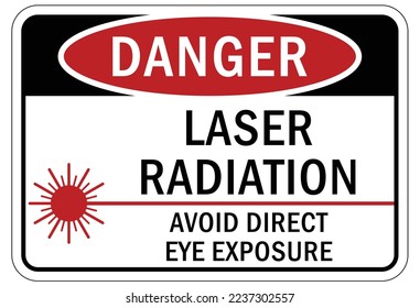 Laser danger warning sign and label