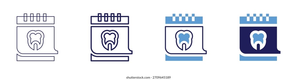 Laser dentistry icon in 4 different styles. Thin Line, Line, Bold Line, Duotone. Duotone style. Editable stroke.