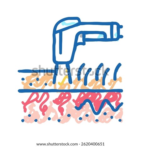 laser depilation device doodle icon sketch vector. laser depilation device sign. isolated symbol illustration