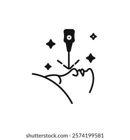 Laser dermatology icon Simple thin line flat symbol