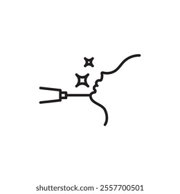 Laser dermatology icon Thin line art collection
