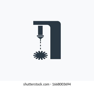 Icono de dispositivo láser aislado en fondo limpio. Icono de dibujo concepto de dispositivo láser en estilo moderno. Ilustración vectorial para el diseño de la interfaz de usuario de la aplicación del logotipo móvil web.