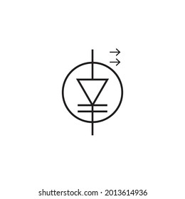 Laser Diode vector symbol,Laser Diode icon in electronic circuits