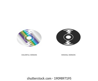 Laser Disc, Compact Disc vector logo icon sign symbol template. Isolated object on white background