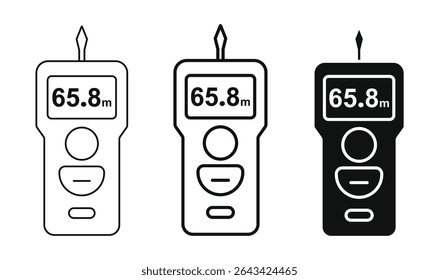 Laser distance measurer icon, outline, glyph, and line style vector tools