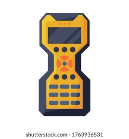 Laser Distance Meter Measurement Equipment Device Flat Style Vector Illustration on White Background