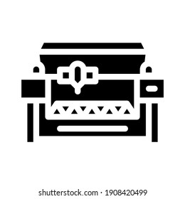 laser engraving and cutting machine glyph icon vector. laser engraving and cutting machine sign. isolated contour symbol black illustration
