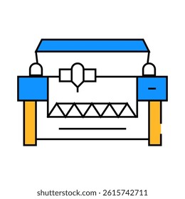 laser engraving and cutting machine line icon vector. laser engraving and cutting machine sign. isolated symbol illustration
