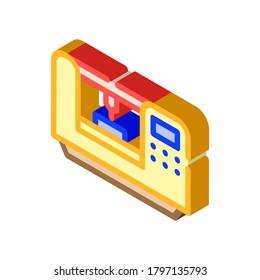 vector de icono isométrico de grabado láser. signo de grabado láser. ilustración de símbolo aislado