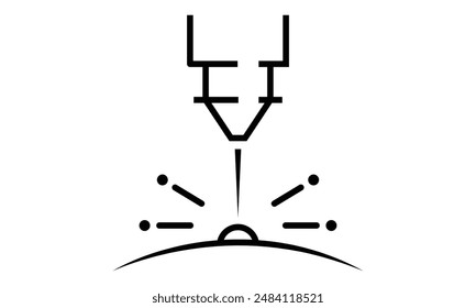 Máquina de grabado láser de diseño de íconos de Vector y Plantilla de logotipo.