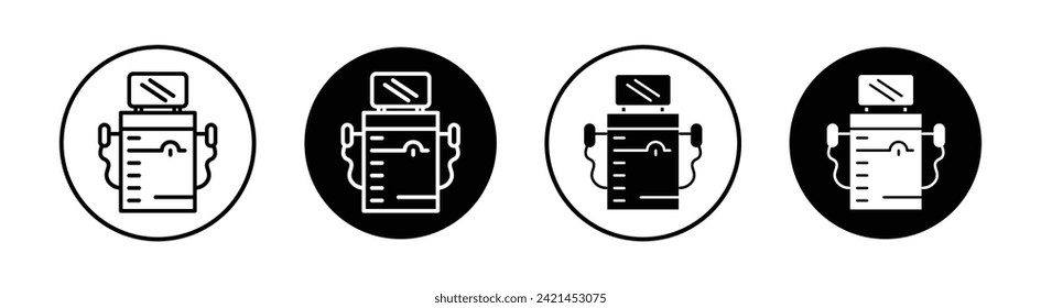 Ilustración de Icono de la línea del vector del equipo de epilación láser.