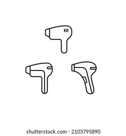 Laser Epilator, Hair Removal Method, Epilation Simple Thin Line Icon Set Vector Illustration