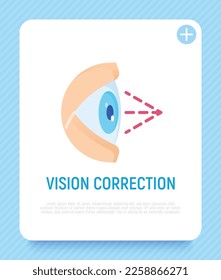 Icono plano de cirugía ocular láser.
Oftalmología. Corrección de la visión de Lasik. Ilustración vectorial.