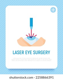 Laser eye surgery flat icon.
Ophthalmology. Lasik vision correction. Vector illustration.