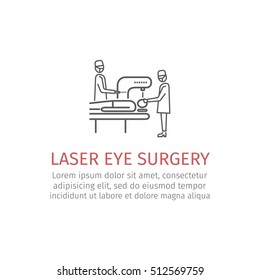 Laser Eye Surgery Line Icon. Vector Illustration